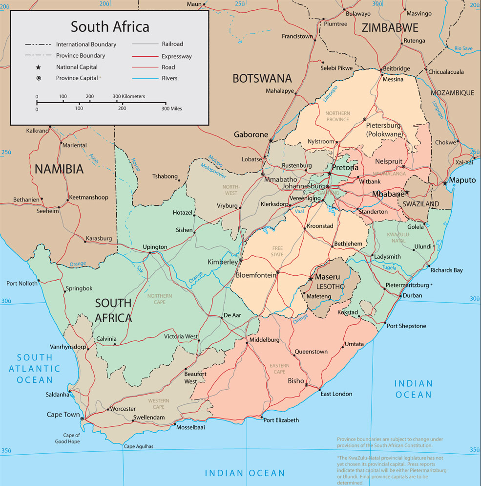 Sydafrika Karta Kapstaden