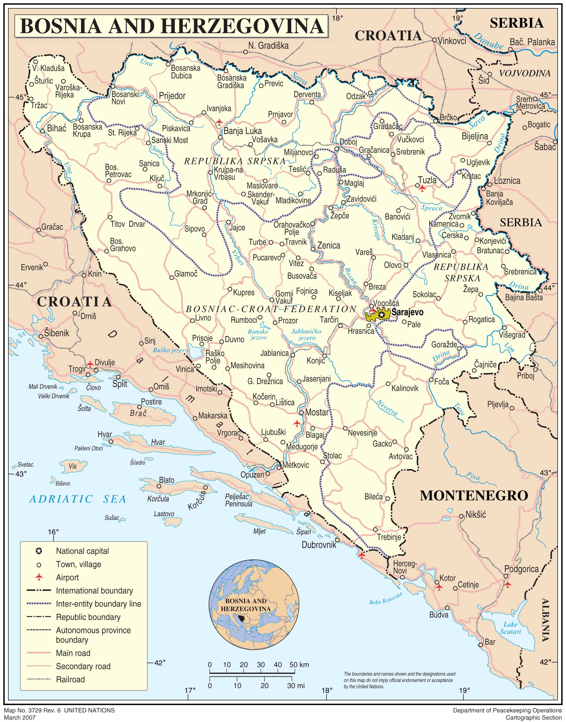 Karta över Bosnien Och Hercegovina – Karta 2020