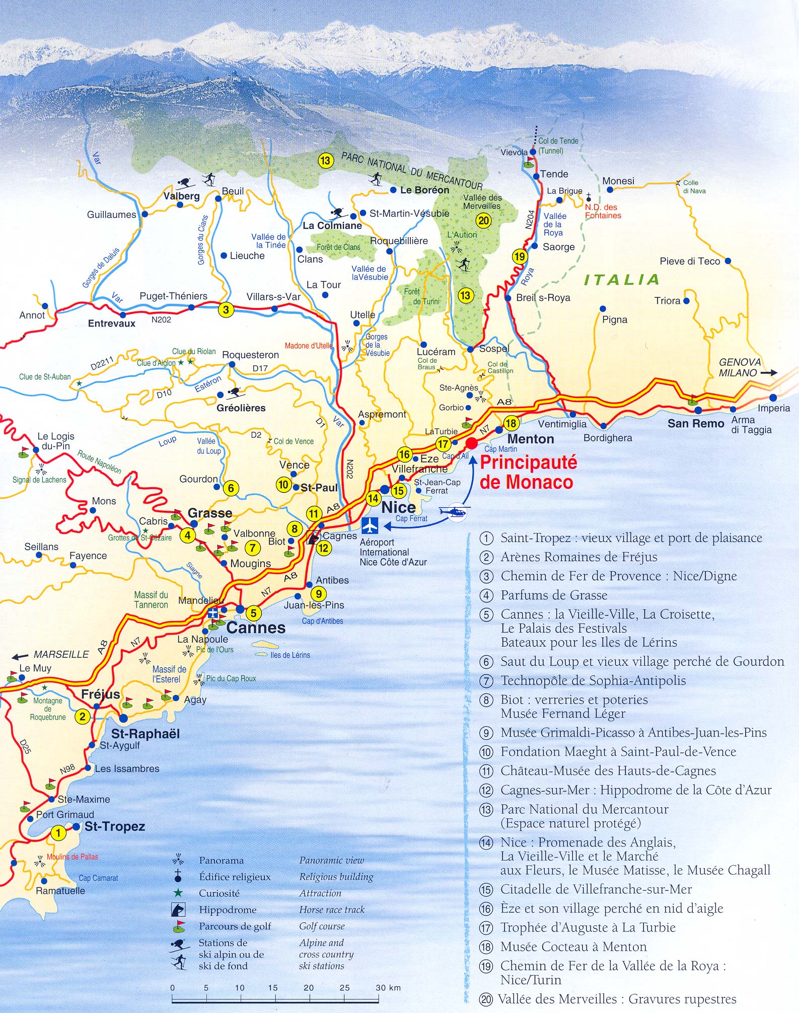 Karta över Franska Rivieran – Karta 2020