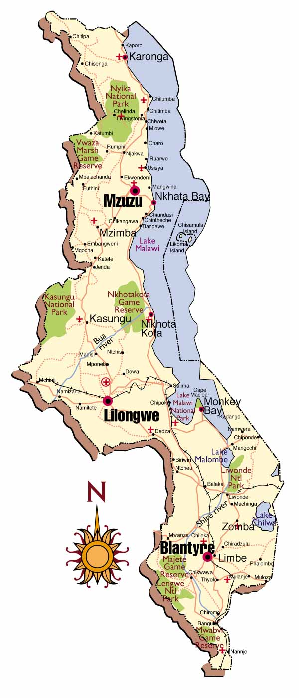 Karta över Malawi – Karta 2020