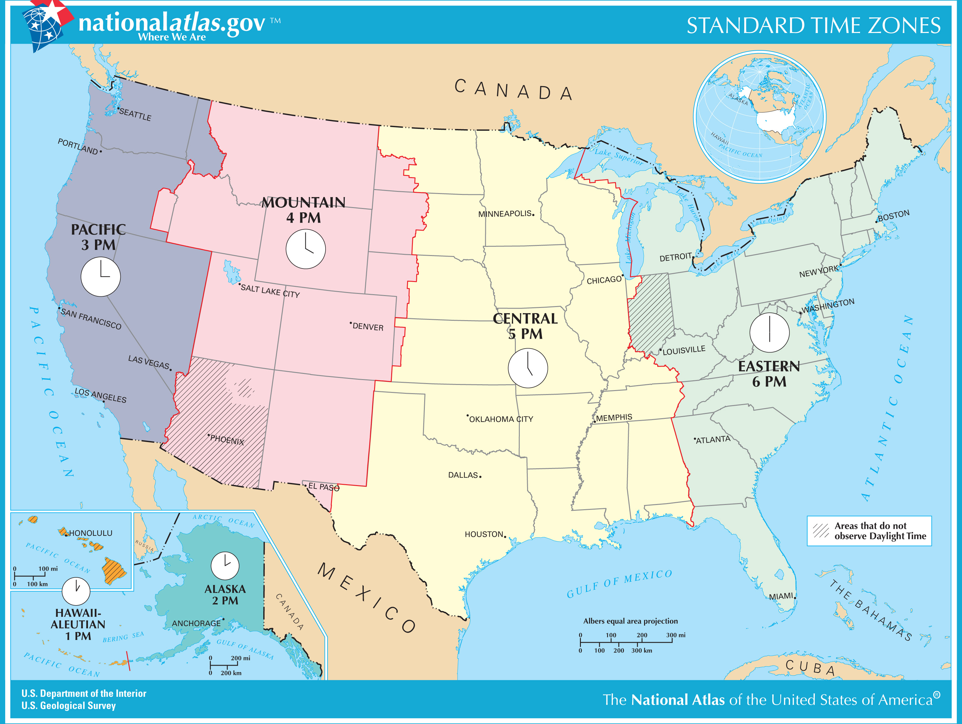 Map Of Us Time Zones With States