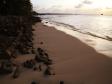 Solnedgång vid stranden i Funafuti