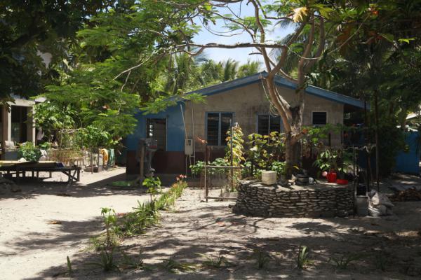 Ett typiskt hus i Funafuti