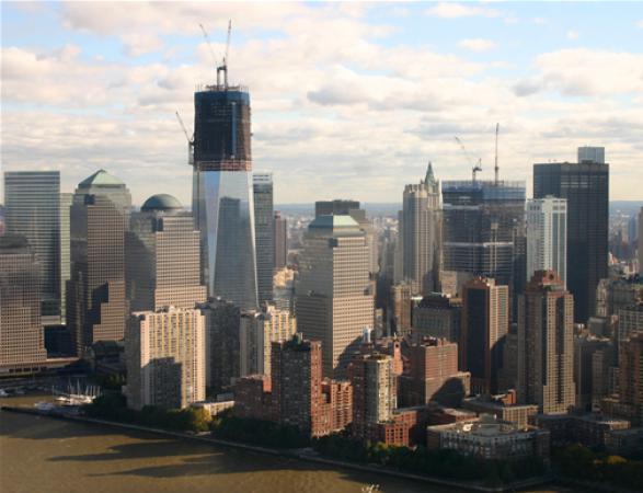 One World Trade Center under uppförande.